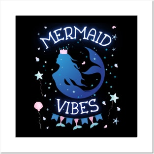 Mermaid Vibes Magical Beach Lovers Posters and Art